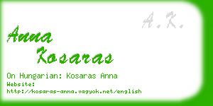 anna kosaras business card